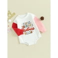 thumbnail image 3 of CIYCuIT Infant Baby Girls Christmas Sweatshirt Romper Contrast Color Long Sleeve Letter/Santa Claus Print Bodysuit Newborn Casual Clothes 3M 6M 12M 18M, 3 of 8