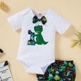 thumbnail image 2 of Babibeauty Kids Baby Birthday Wild one Outfits Infant Boy Animals Gentleman Bodysuit Cake Smash Party Clothes(White1,12-18m), 2 of 14
