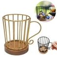 thumbnail image 2 of ZMKIAG Metal K-Cup Coffee Pod Holder Mug - Coffee Station Organizer, Large Wire Basket with Wooden Base for Countertop Coffee Storage - Farmhouse Decor for Home & Office, 2 of 9