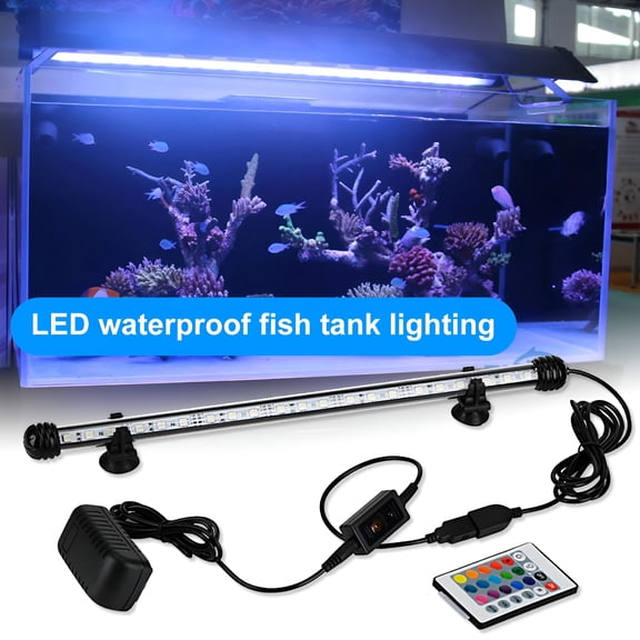 HIBIBUD Submersible LED Aquarium Light, Fish Tank Light Waterproof Plastic IP68 Protection Rating LED Aquarium Fish Tank LED Light bar Stick (2W-18W)
