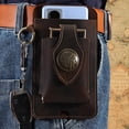 thumbnail image 2 of Funda de cuero duradera para teléfono con bolsillo para cinturón, bolsa de transporte, funda para riñonera NUEVO café Zulema Carcasa de telefono, 2 of 8