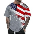 thumbnail image 2 of Zylanna Men's T-Shirts Tee, America Flag Print Short Sleeve Summer Crew Neck Fashion Tops for Mens Multicolor, 2 of 5
