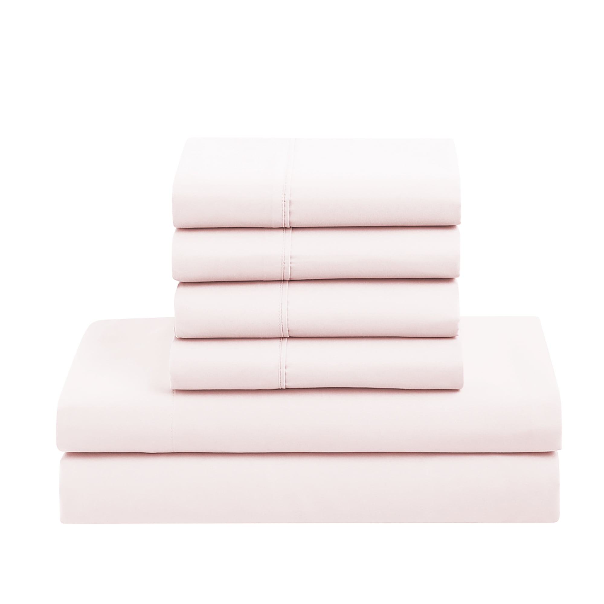 Luxury Pale Pink 7-piece Bed in a Bag Down Alternative Comforter Set, Queen