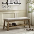 thumbnail image 6 of VKNOW Multi-Tone Speckled Fabric Open Shelves Bench, Brown, 300 lb Limit, 6 of 7