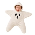 thumbnail image 3 of Halloween Baby Starfish Onesie, Thick Imitation Fleece Starfish Newborn Romper, Infant Footie Jumpsuit Winter Warm Outfits, 3 of 8