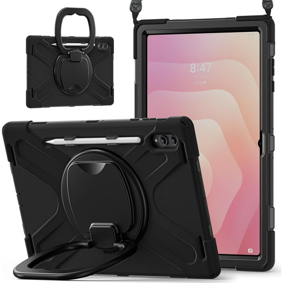 Case for Samsung Galaxy Tab S11 Ultra (14.6-inch) 2025 Model (SM-X930/SM-X936B),Rugged Silicone Cover with Handle Grip, 360 Kickstand, Strap & S Pen Holder