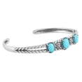 thumbnail image 7 of EXCLUSIVELY OURS! Sterling Silver Sleeping Beauty Turquoise Oval Rope Cuff Bracelet, Sizes Small to Large, 7 of 7