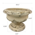 thumbnail image 3 of WRXELAN 13-inch tall x 18-inch wide MGO Greek-style vase planter, large, low-profile, lightweight concrete base planter, suitable for outdoor use in entryways and porches, vintage white, 3 of 8