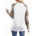 thumbnail image 6 of Women's Long Sleeve Tops Crew Neck Casual Trendy Fall Spring T-Shirts Color Block Raglan Shirts Loose Fit (S, Khaki), 6 of 7