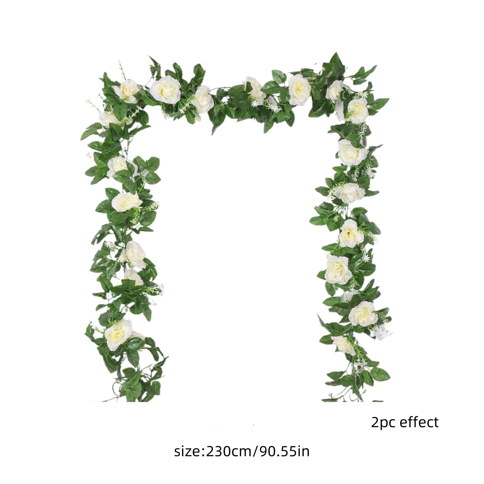 JilgTeok 3 Packs 2pcs 90.55in Artificial Rose Vine Flowers Plants Simulation 10 Heads Rose Vines for Mother's Day Wedding Scene Party Wall Hanging Mantel Tabletop Decoration