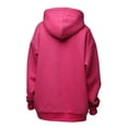 thumbnail image 7 of VISALY Hoodies Pullover Tunic Sweatshirt Hoodies Oversized Sweatshirts Pullover Sweaters Long Sleeve with Pockets Winter Fall Outfits Clothes Dressy Sweaters Basic Tops Long Sleeve Sweaters Hot Pink S, 7 of 7