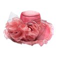 thumbnail image 2 of Lolmot Women's Organza Church Kentucky Derby British Fascinator Bridal Tea Party Wedding Hat Summer Wide Brim Ruffles Cap Dress Hat, 2 of 2