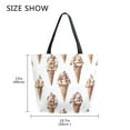 thumbnail image 5 of FORMRS Womens Canvas Tote Bag with Zipper Inner Pocket Shoulder Handbag, Brown Ice Cream Pattern, 5 of 7