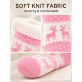 thumbnail image 2 of FEOYA Women Winter Slipper Socks Fuzzy Thick Socks with Grippers Cozy Christmas Gifts Socks Reindeer Pink for Outdoor Activities Xmas Holiday Lounge Indoor, 2 of 7