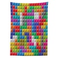 thumbnail image 3 of Ambesonne Video Games Tablecloth Rectangular Table Cover, Colorful Blocks Art, 52"x70", Multicolor, 3 of 4