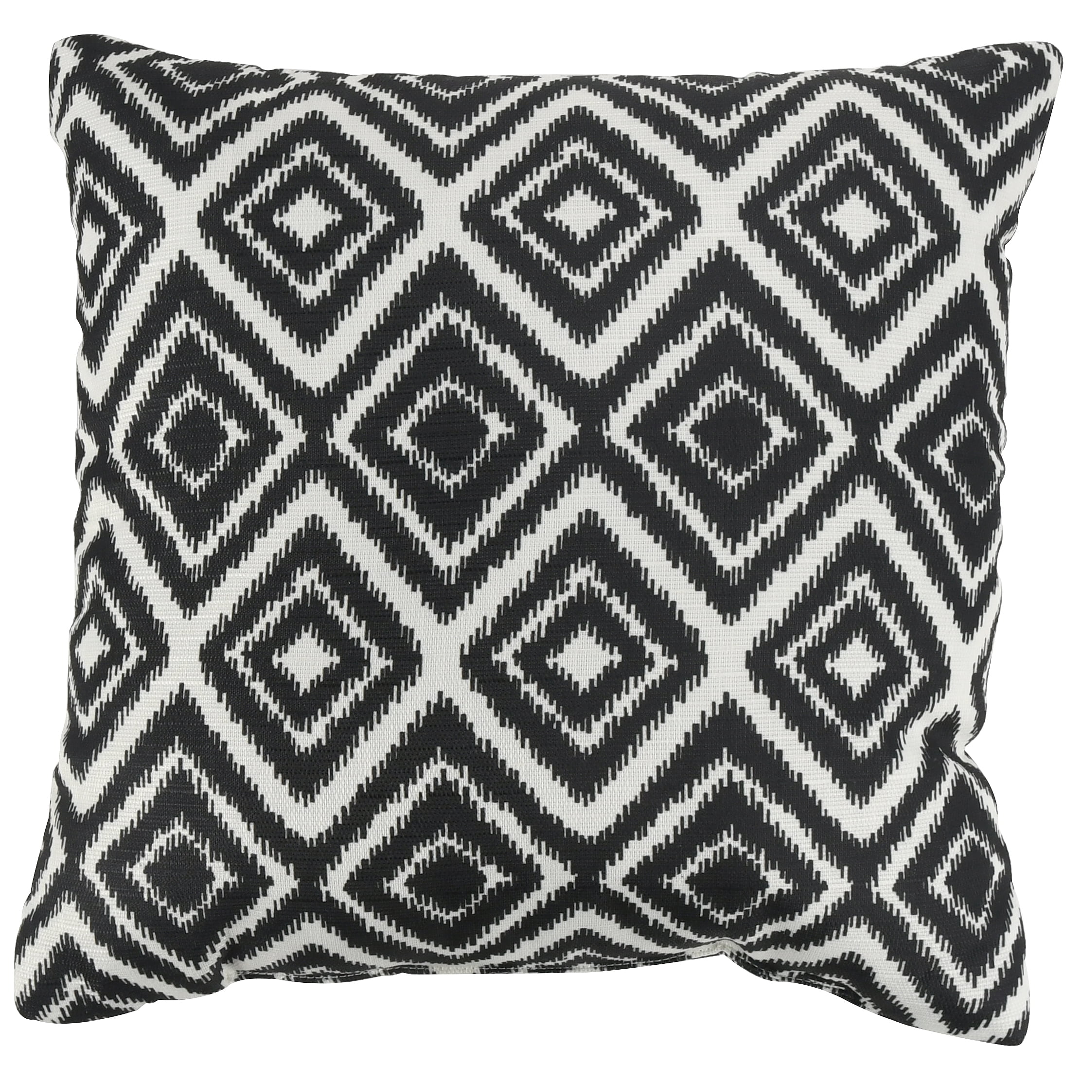 Mainstays 16" x 16" Decorative Black Cream Ikat Diamond Throw Pillow