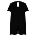 thumbnail image 5 of Summer Rompers for Women Plus Size Jumpsuit Casual Loose Summer Women's Fashion Short Sleeve Crew Neck Waisted Backless Onesie S-2XL, 5 of 8