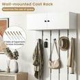 thumbnail image 4 of Kadyn Entryway Wall Coat Rack Stand with 5 Sturdy Metal Hooks, Hall Trees for Entryway Mudroom, Bedroom, Living Room, White, 4 of 7