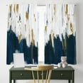 thumbnail image 2 of WNOOHIY Navy Blue White Abstract Light-filtering Curtains for Living Room Bedroom,Set of 2 Panels, 2 of 8