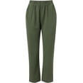 thumbnail image 4 of Trendy Capri Pants for Women Elastic High Waist Roll Up Comfy Tapered Pants Loose Baggy Workout Hiking Trousers with Pockets, 4 of 6