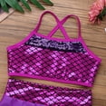thumbnail image 7 of Kaerm Kids Girls Gymnastics Leotard 2 Pieces Athlete Outfit Crop Top with Shorts Sports Set Rose Red 10, 7 of 7
