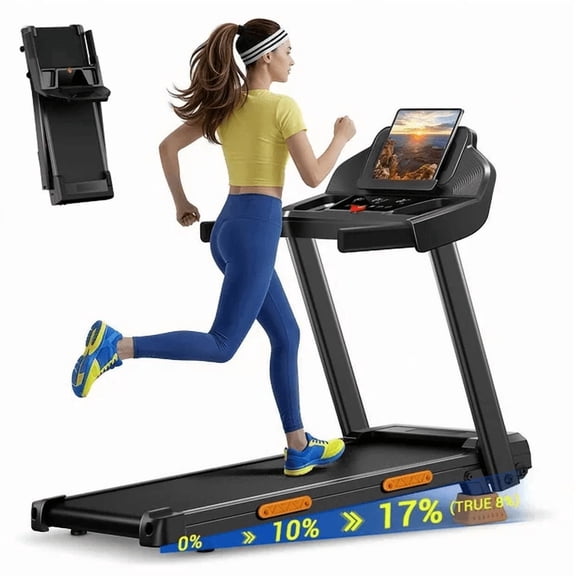 ROBORE 17% Incline Folding Treadmill for Home, 3.0HP Quiet Motor, 350 lbs Capacity, 7-Layer Shock Absorption, LED Display