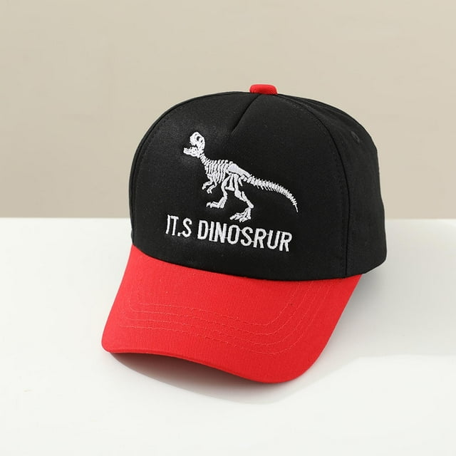 Kids Hats Baseball Cap Dinosaur Letter Embroidered Unisex Outdoor Sun Color Blocked for Children