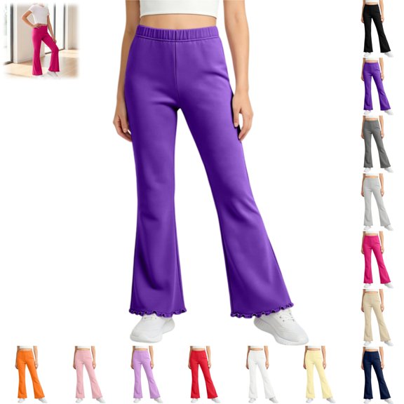 YOUYEDIAN Girls Flared Leggings Casual Fashion Versatile Yoga Pants