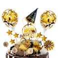 thumbnail image 1 of 7 piezas de decoración para tarta de feliz cumpleaños, decoración para tarta, decoración de feliz cumpleaños, decoración para tarta, globo de confeti, decoración de estrellas (dorado), 1 of 5