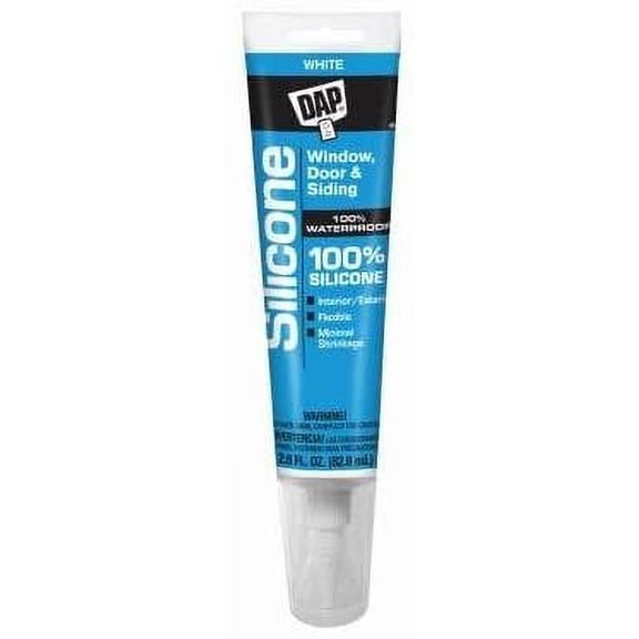 DAP Clear Silicone Rubber Sealant - Waterproof, Indoor/Outdoor - 2.8 oz