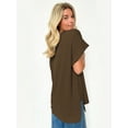 thumbnail image 6 of SHIBEVER Womens Tunic Tops Short Sleeve Summer Loose Top Basic Round Neck T Shirts for Women Casual Clothes Tees for Ladies Trendy Brown S, 6 of 8