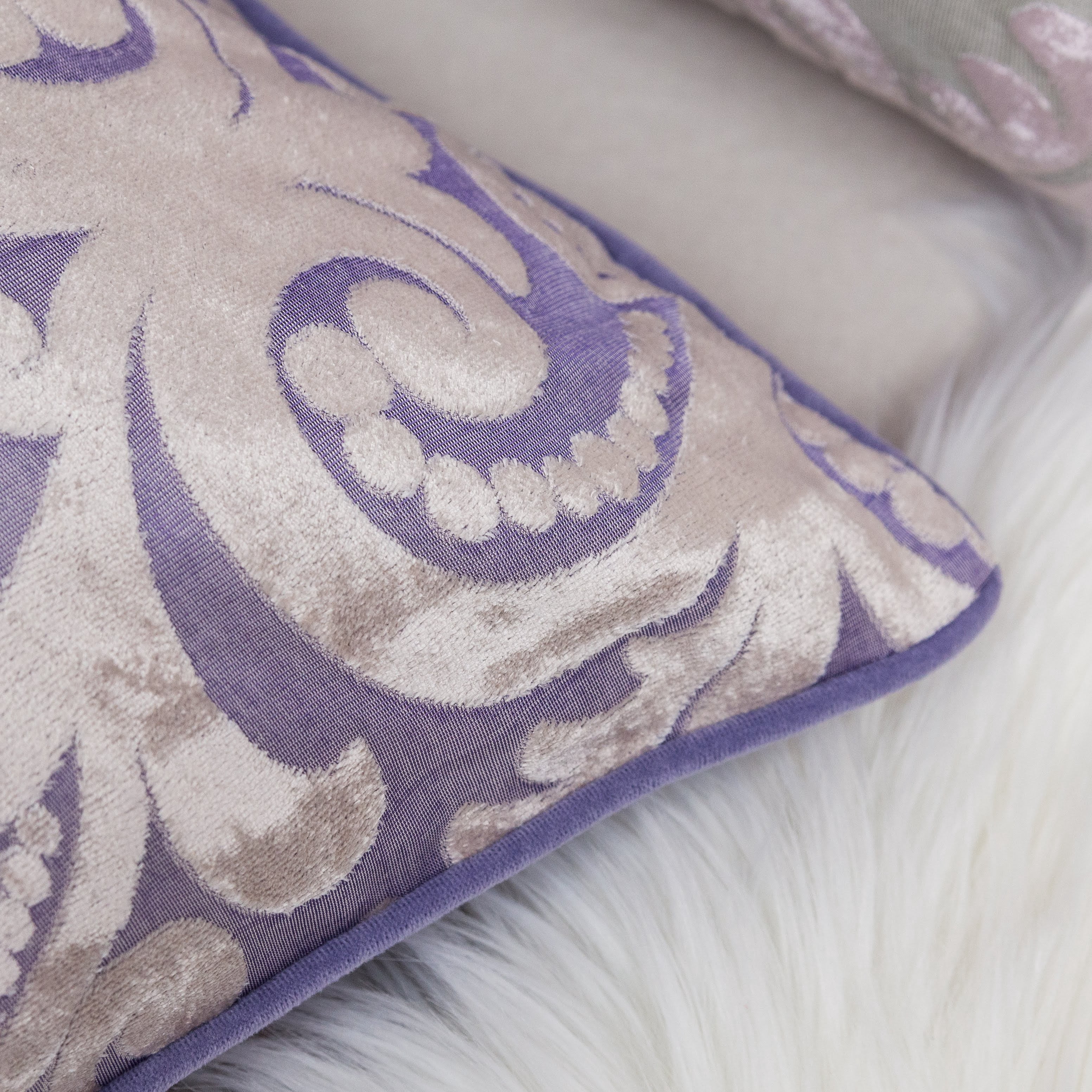 Lianne Purple Geometric Polyester 20 in. x 20 in. Throw Pillow