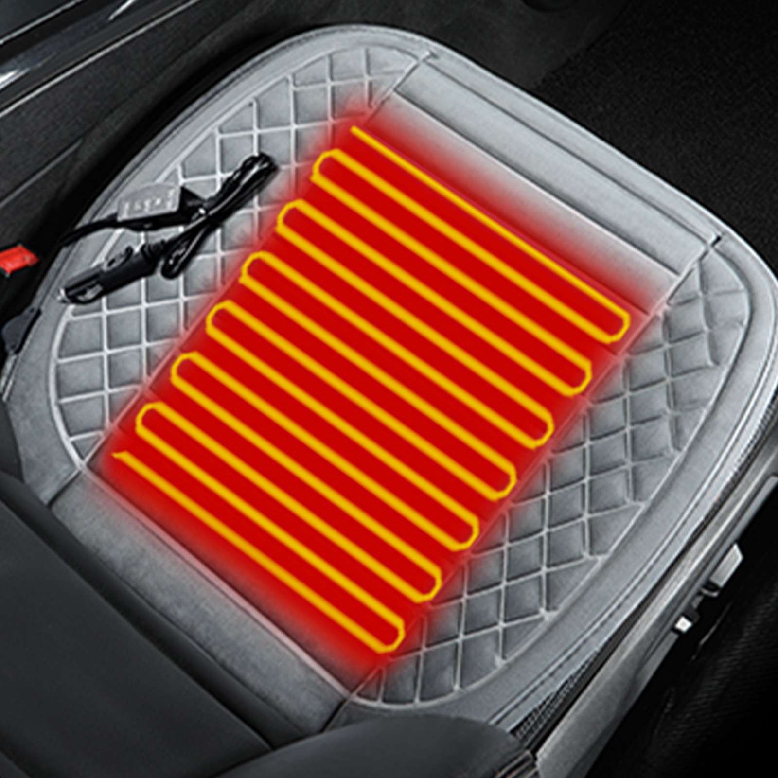 Lingouzi Seat Cover Cushion with Heat Winter Heated Seat Cover with