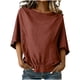 thumbnail image 1 of Camisas de Manga Larga para las Mujeres Suelto Ajuste Plisado Lino Cuello en V Cuarto Superior Manga de Moda de Color Sólido Blusa, 1 of 9