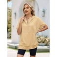 thumbnail image 6 of Women'S Loose Zip Hooded T-Shirt  Yellow XXL, 6 of 7