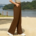 thumbnail image 6 of Wide Leg Sweatpants Women Elastic High Waisted with Pockets Casual Travel Work Pants Brown S, 6 of 6