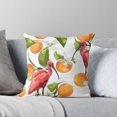 thumbnail image 6 of Ryan; Tropical Ibis Bird and Orange Fruits Throw Pillow with Lush Floral Design for Exotic Home Decor or Beach House Accent, 6 of 7