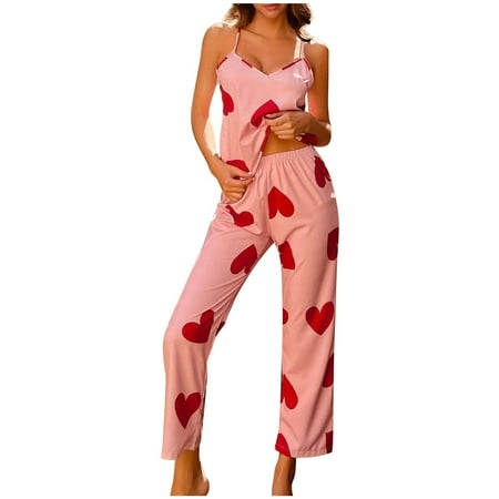 

Mrat Full Length Pants Petite Pants Sling Pajamas Nightdress Lingerie Ladies Underwear Sleepwear Printed Nightdress Casual High Waisted Trousers