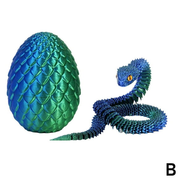 Luminous rainbow daytime white 3d printed viper dragon egg set cross-border Easter hot sale joint gift children's toy gift wholesale