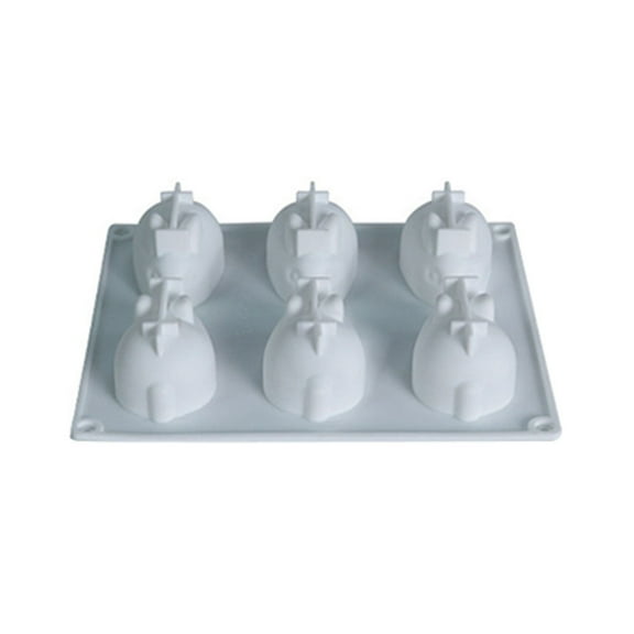 Heart Shaped Cake Pan,6 Hole 3D Rabbit Bowl Cake DIY Silicone Baking Internet Famous Cake