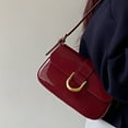thumbnail image 2 of 587 Bolso Retro Con Hebilla Herradura para Axila Mano Bandolera Hombro Pu (rojo) Rojo, 2 of 9