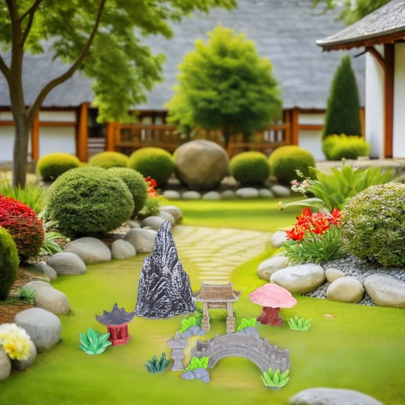 HONMEET Rockery Ornament Set, 13-Piece Assorted Color Decorative Garden Stones for Indoor and Outdoor Use