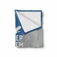 thumbnail image 2 of Saying Soft Flannel Fleece Throw Blanket, AviatiTheme Keep Calm and Trave Message with Plane and Clouds, Cozy Plush for Indoor and Outdoor Use, 70" x 90", Cobalt Blue and White, by Ambesonne, 2 of 6