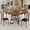 Retro color, variant on 47 Inch Round Dining Table Set for 4-6 with Storage Shelf & Metal Base, Circle Wooden Kitchen Table Set for Dining Room- Rustic Brown(Only Table )