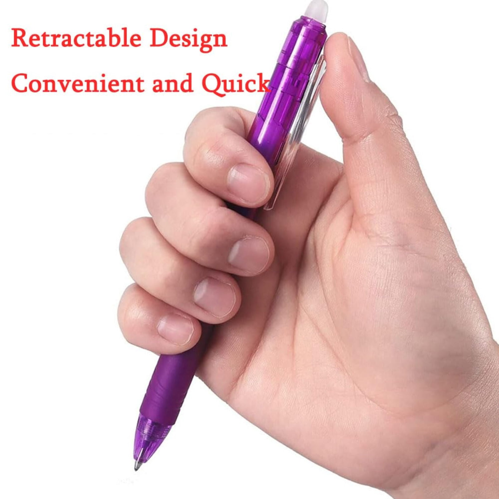 12 Pack Erasable Gel Pens – Multi-Color Retractable 0.7mm Fine Point, Built-In Eraser, Smooth Writing for Note Taking, Planner, Drawing & Office Supplies
