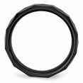 thumbnail image 2 of Ceramic Faceted Black 8mm Polished Beveled Edge Band Size 12, 2 of 6