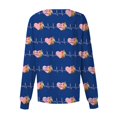 thumbnail image 3 of IYYVV Print Scrub Tops for Women Button Down Crew Neck Long Sleeve Scrub Jackets for Women Medical Uniforms Nurse Workwear Scrub Jacket with Two Pockets Dark Blue XL, 3 of 3