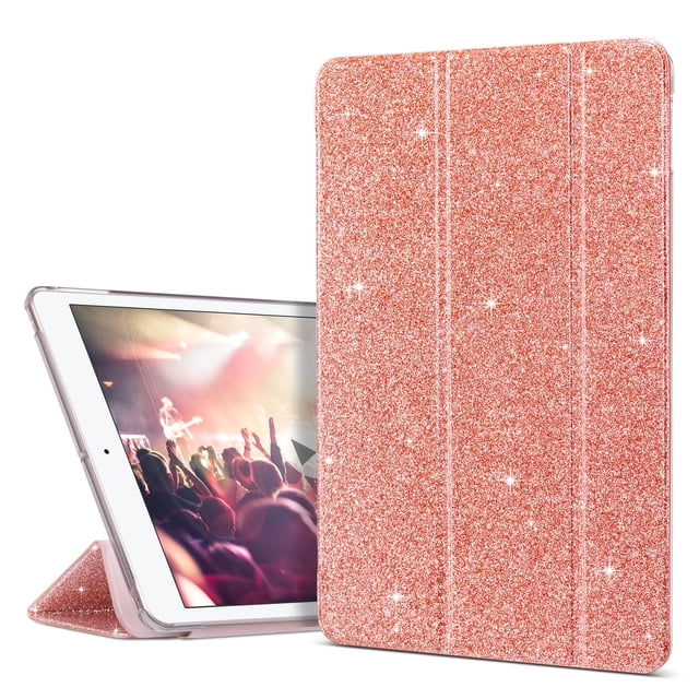 ULAK iPad 9th 8th 7th Gen Case 10.2, Slim Stand Smart Shockproof Cover for Apple iPad 9th 8th 7th Generation 2021/2020/2019, Pink Glitter