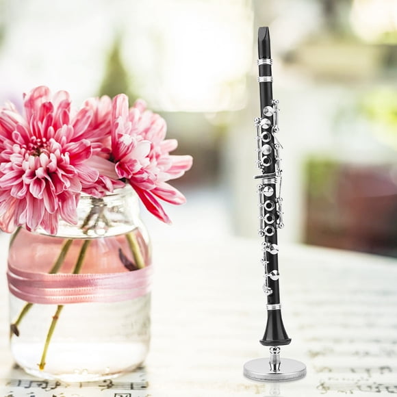 Clarinet Model Ornament Miniature Delicate Workmanship Durable Lifelike Luxurious Box Suitable for Desk Decoration