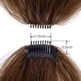 thumbnail image 3 of Clip in Bangs 100% Human Hair Extensions Reddish Brown Clip on Fringe Bangs with nice net Natural Flat neat Bangs with (Wispy Bangs, Medium Brown), 3 of 7